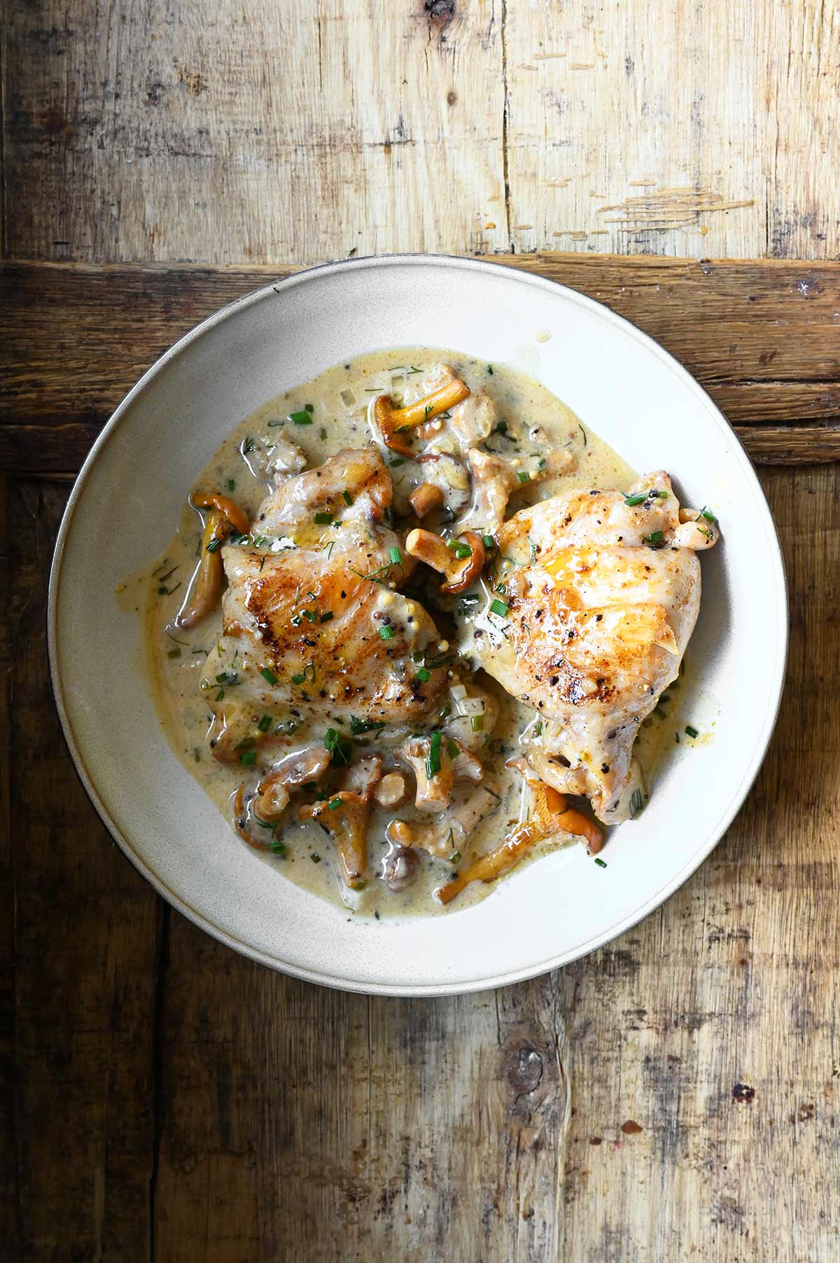 creamy ranch chicken with chanterelles