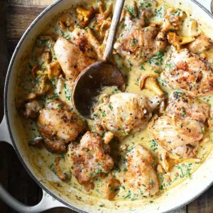 creamy ranch chicken with chanterelles