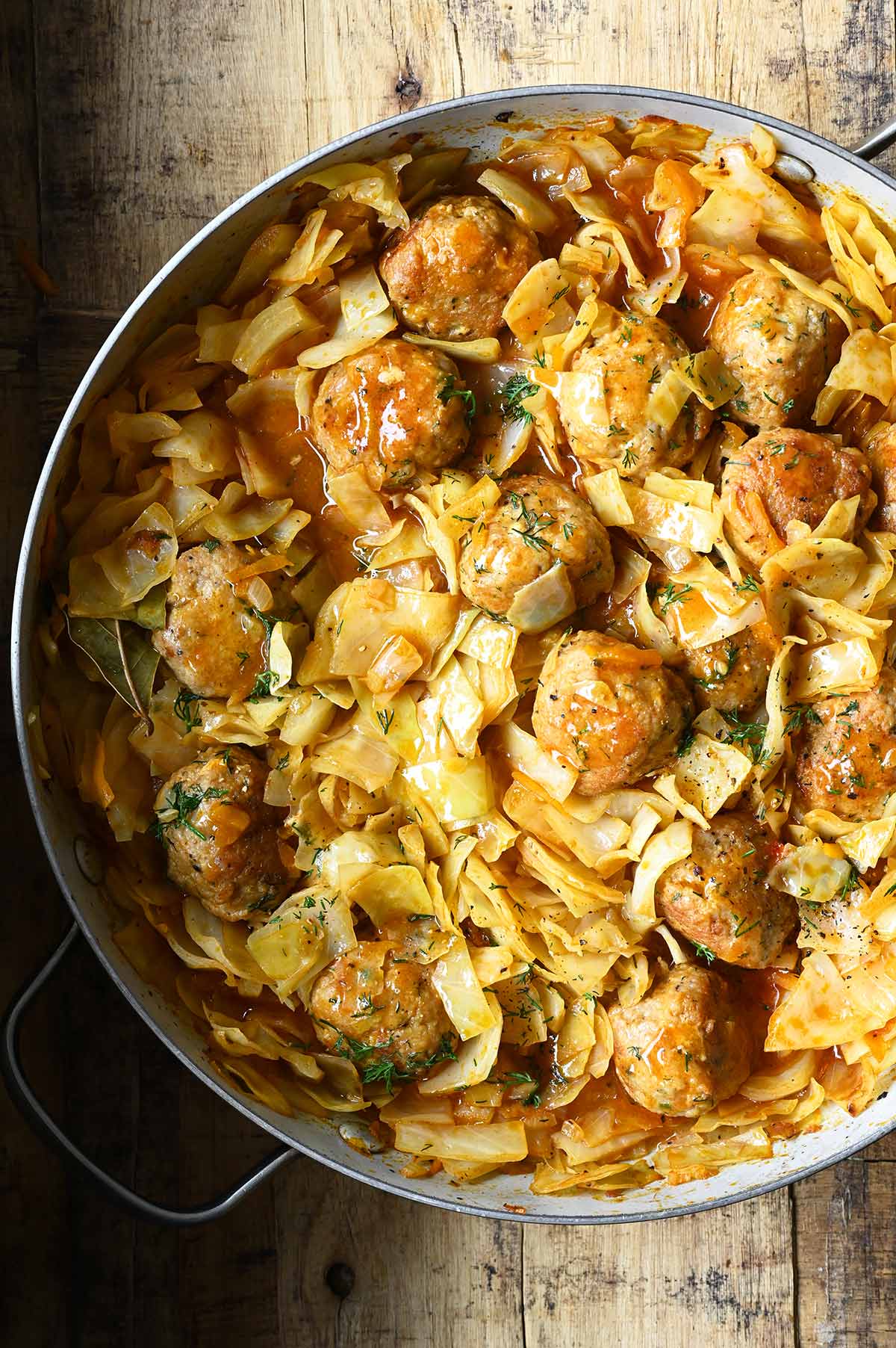 Fried cabbage with Chicken Meatballs fried cabbage with chicken meatballs