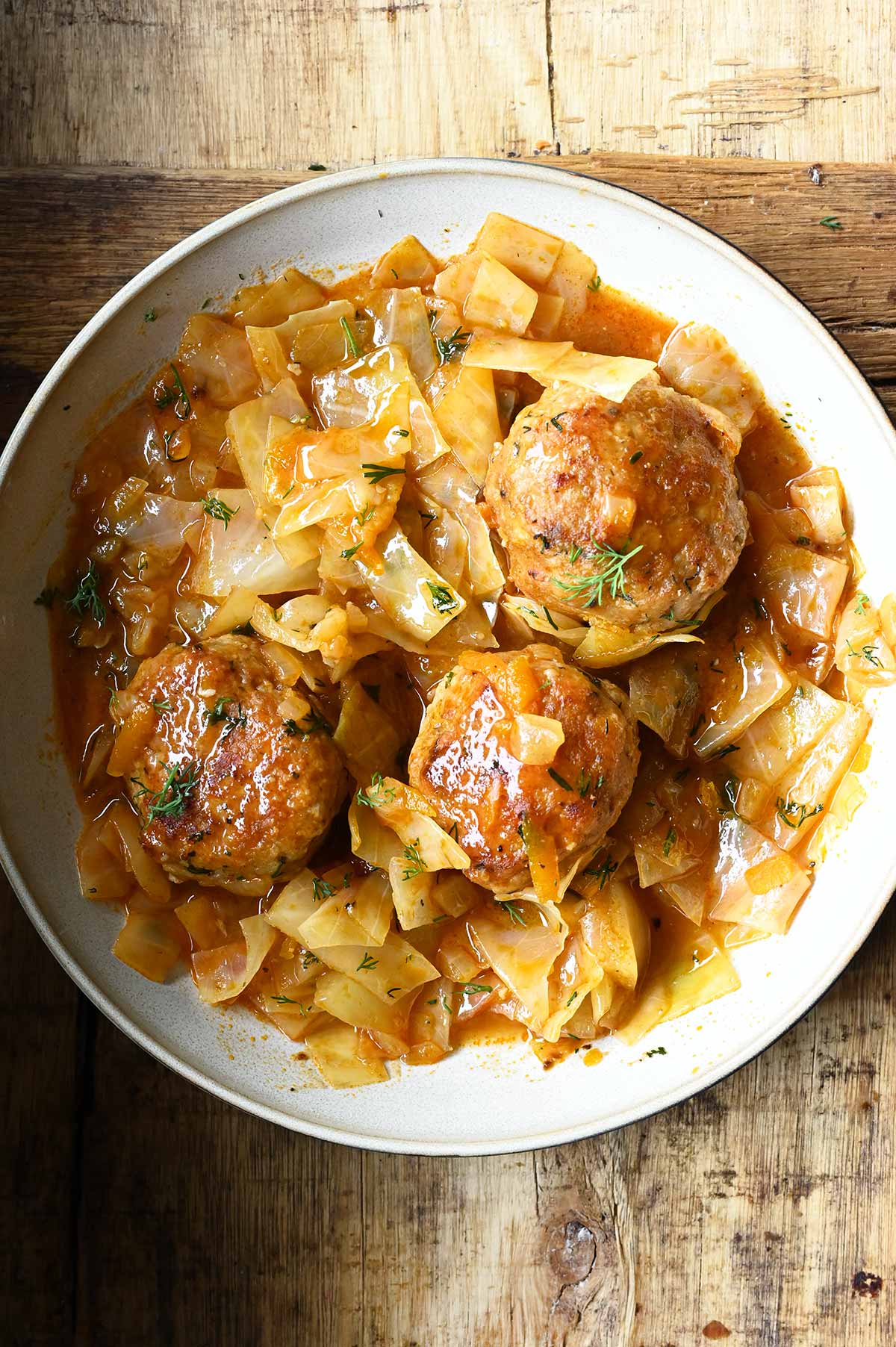Fried cabbage with Chicken Meatballs fried cabbage with chicken meatballs