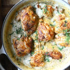 creamy dill chicken thighs