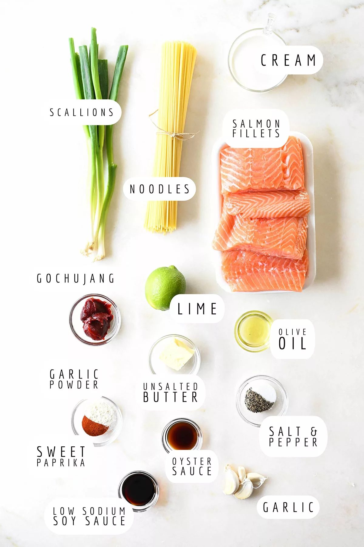 gochujang noodles with salmon