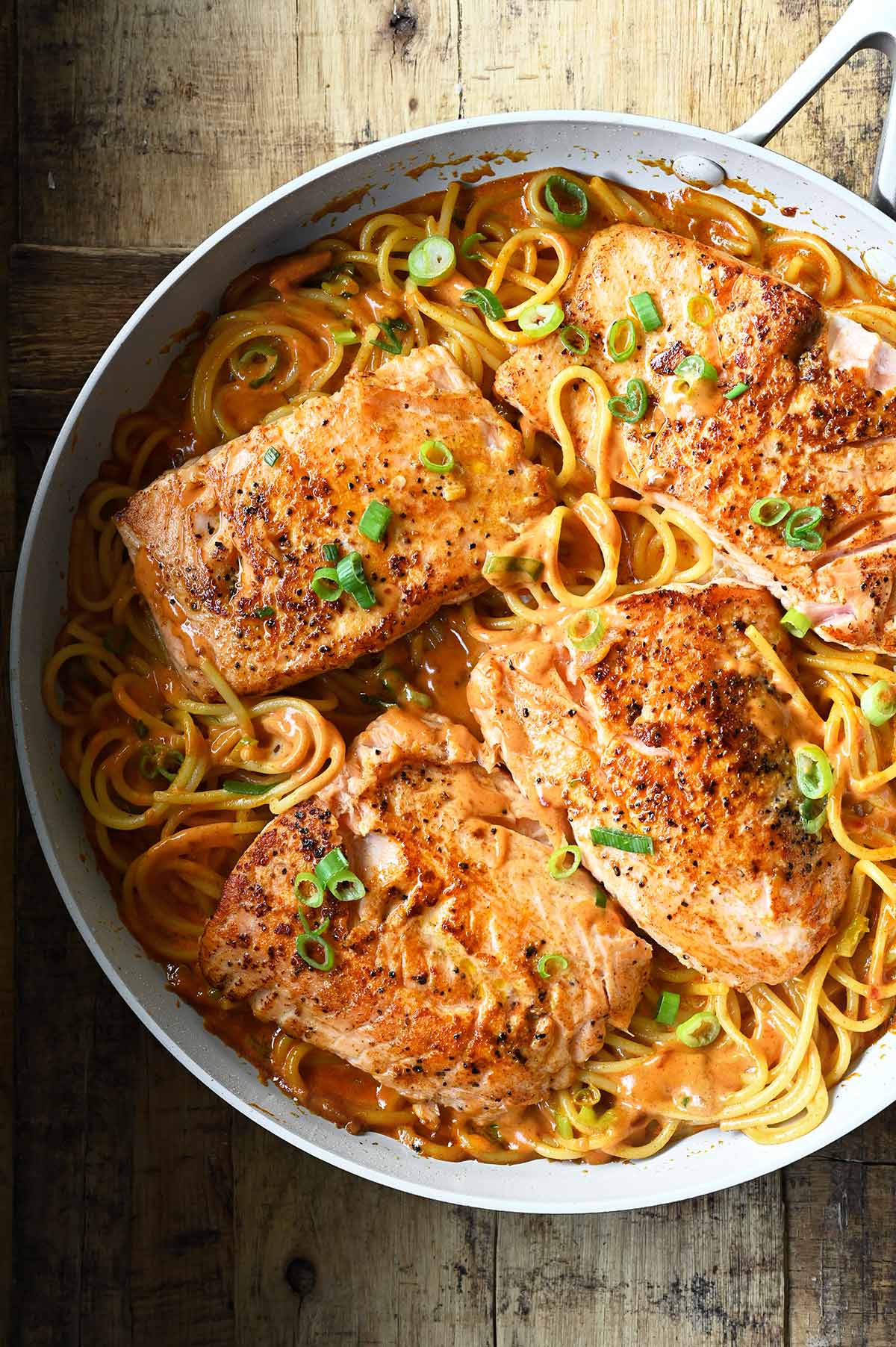 gochujang noodles with salmon