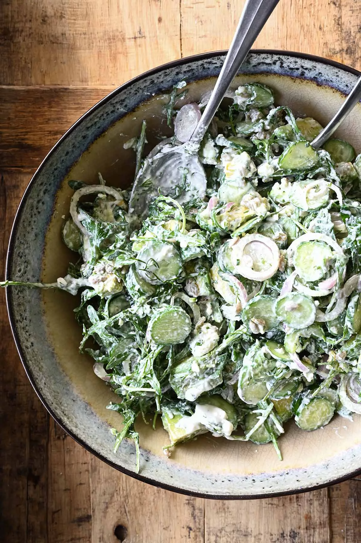 green goddess salad with salmon