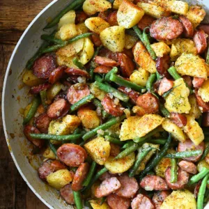 one skillet kielbasa and potatoes