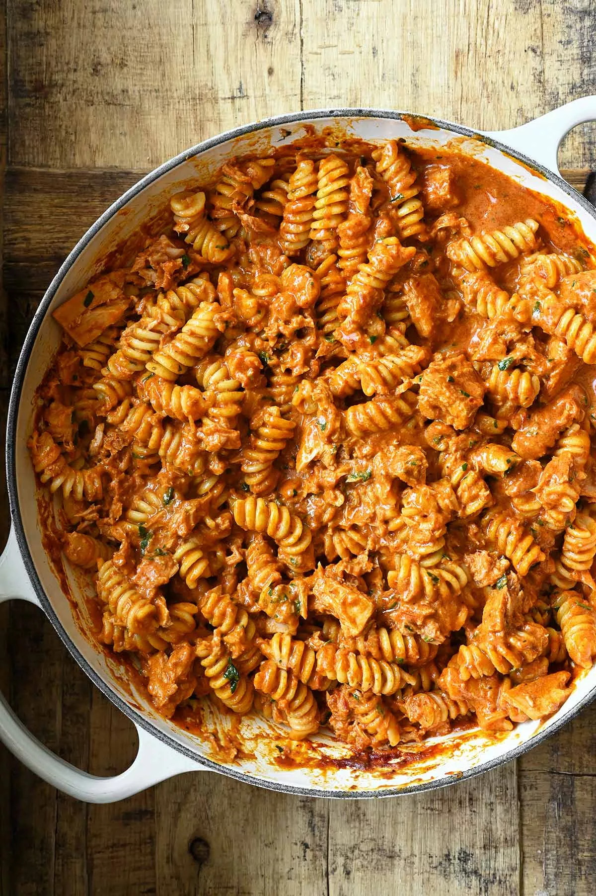 5 ingredient harissa tuna pasta