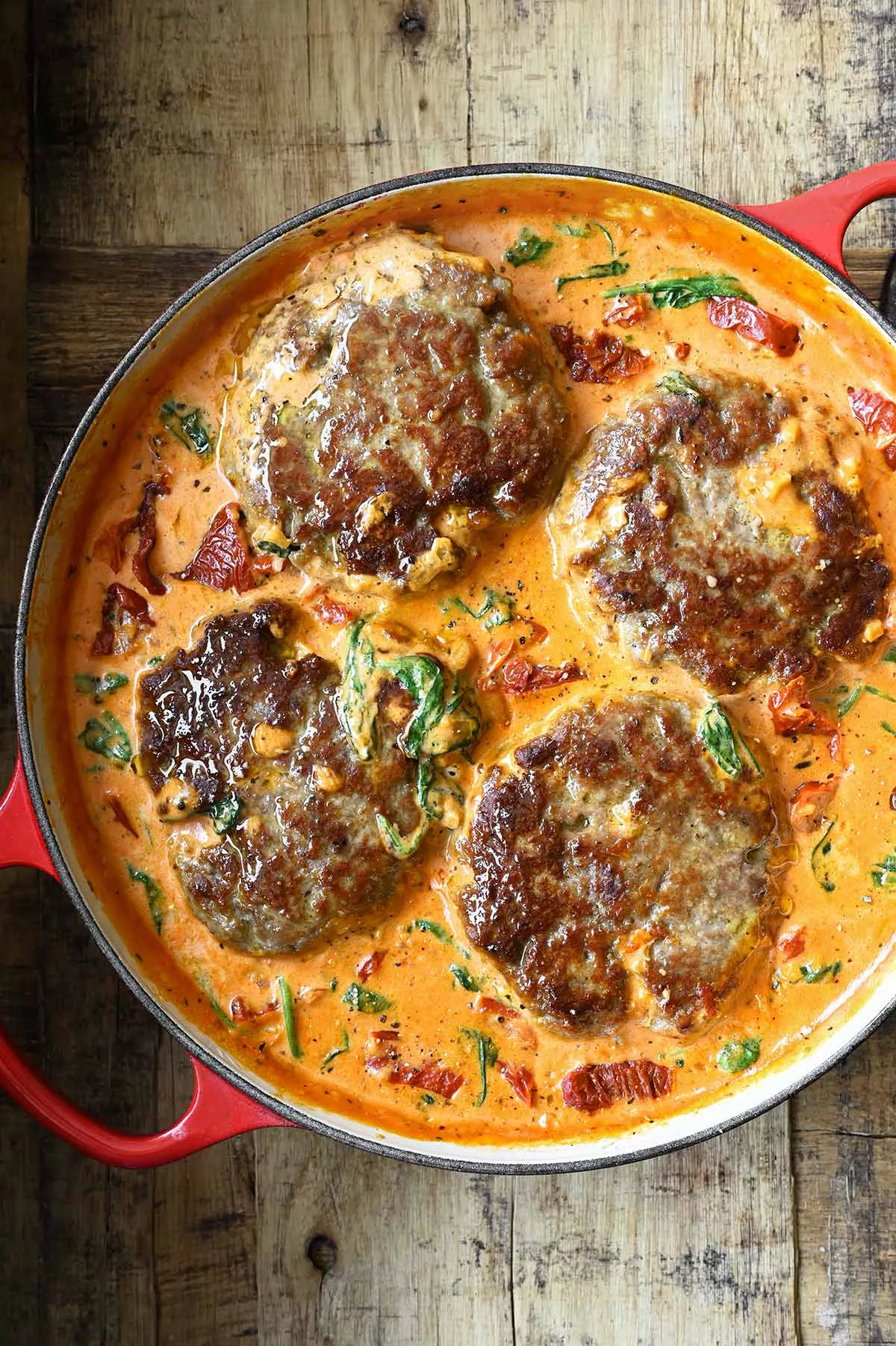 tuscan style hamburger steaks