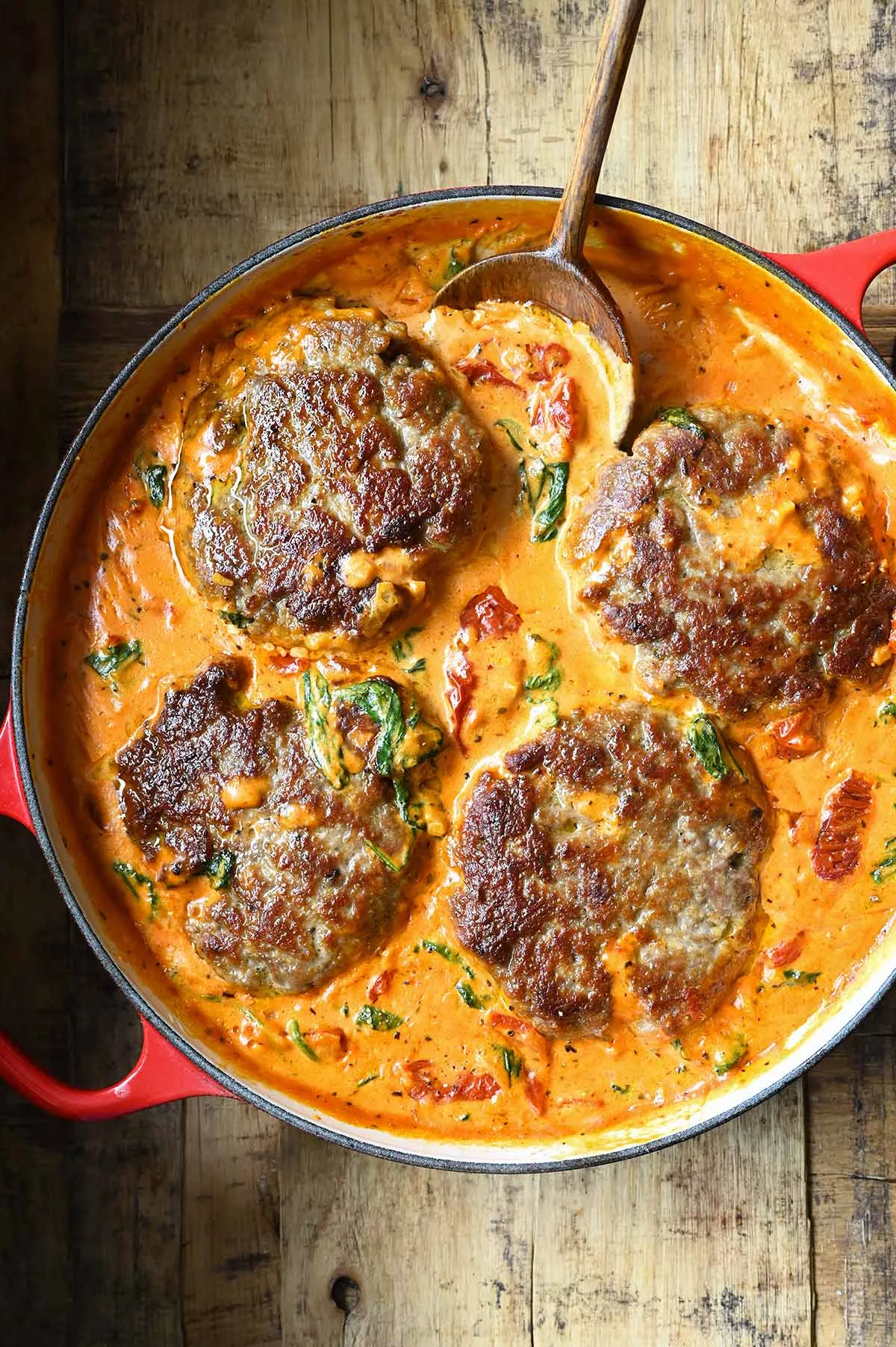 tuscan style hamburger steaks