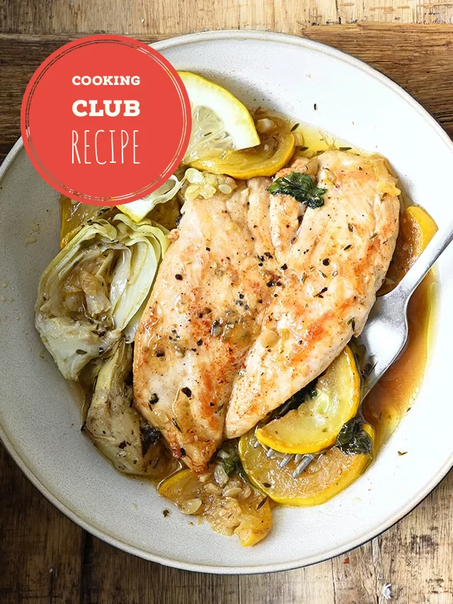 lemon chicken with artichokes and summer squash