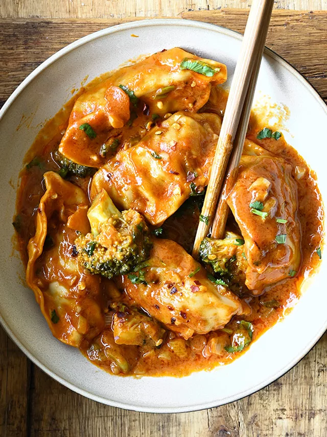 One-Pan Thai Coconut Curry Dumplings