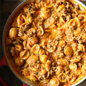 roasted red pepper beef alfredo