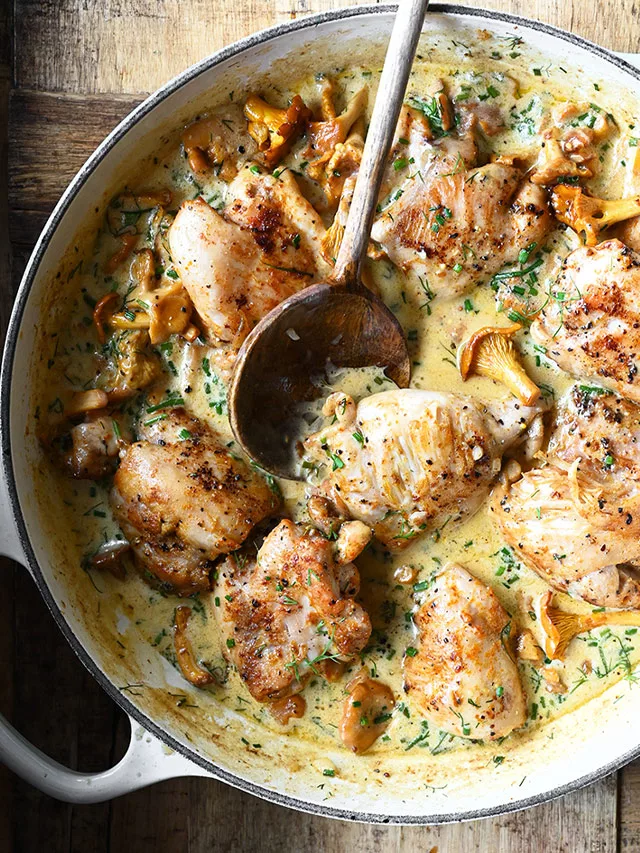 creamy ranch chicken with chanterelles