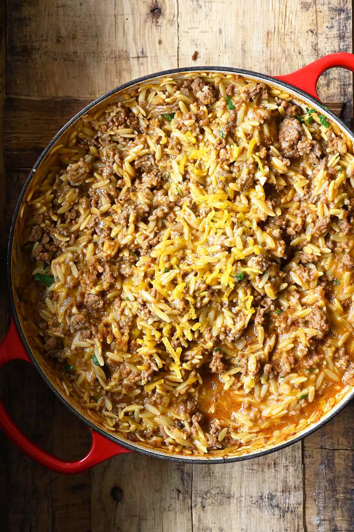one-pot cheeseburger orzo