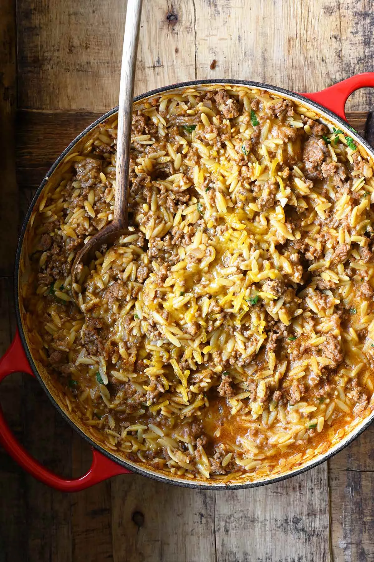one-pot cheeseburger orzo