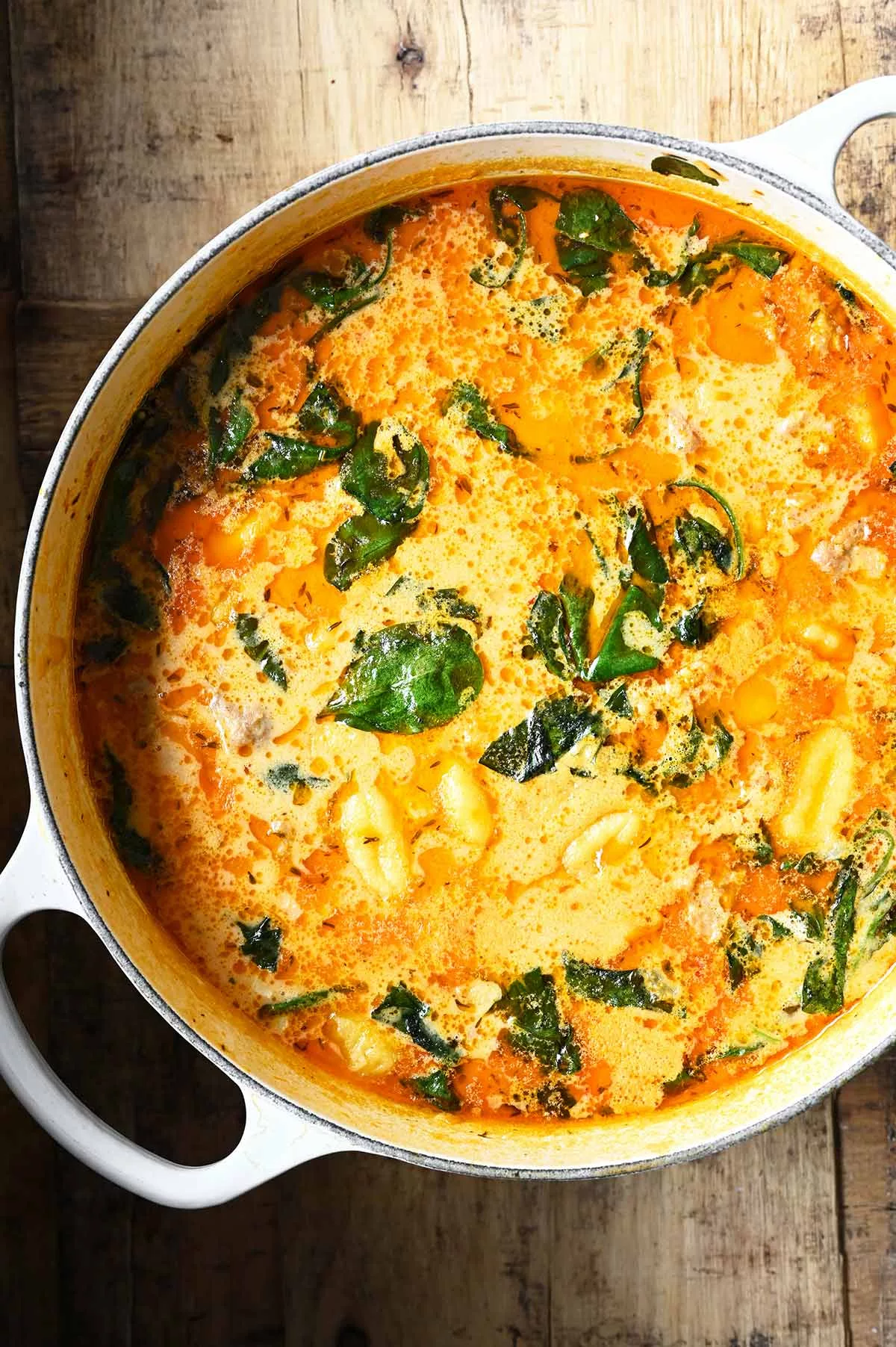 creamy sausage gnocchi soup