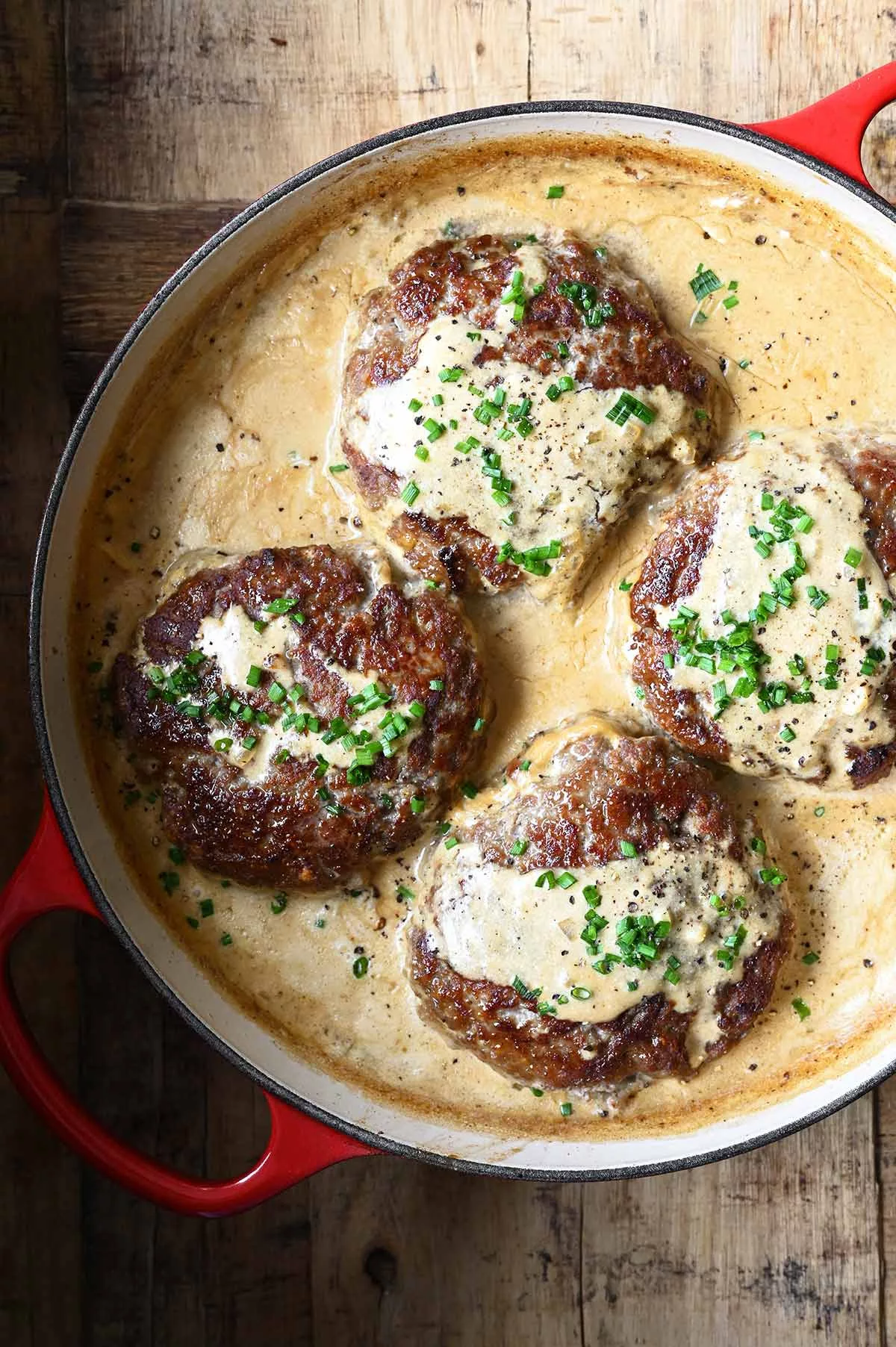 creamy whiskey hamburger steaks