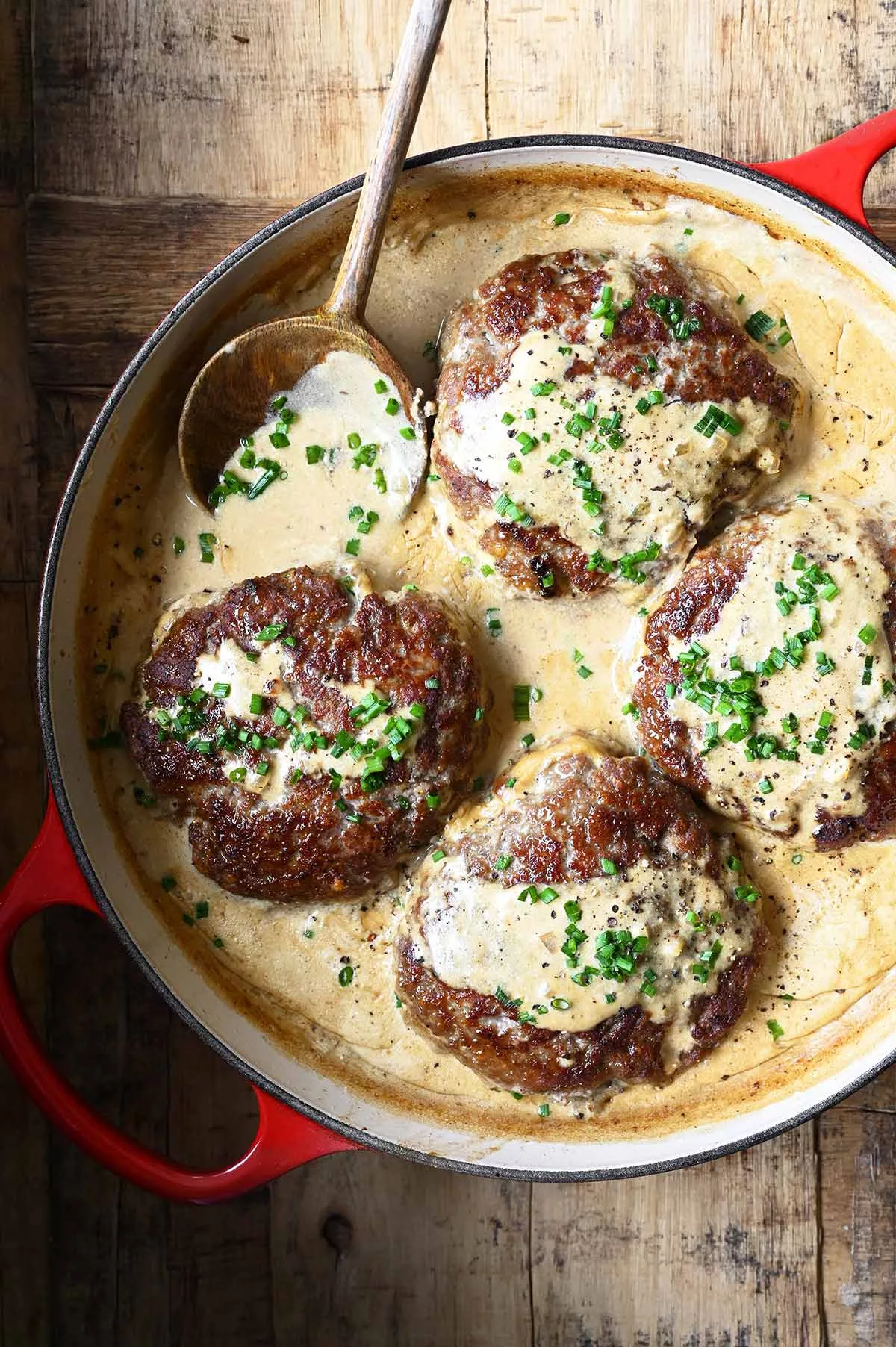 creamy whiskey hamburger steaks