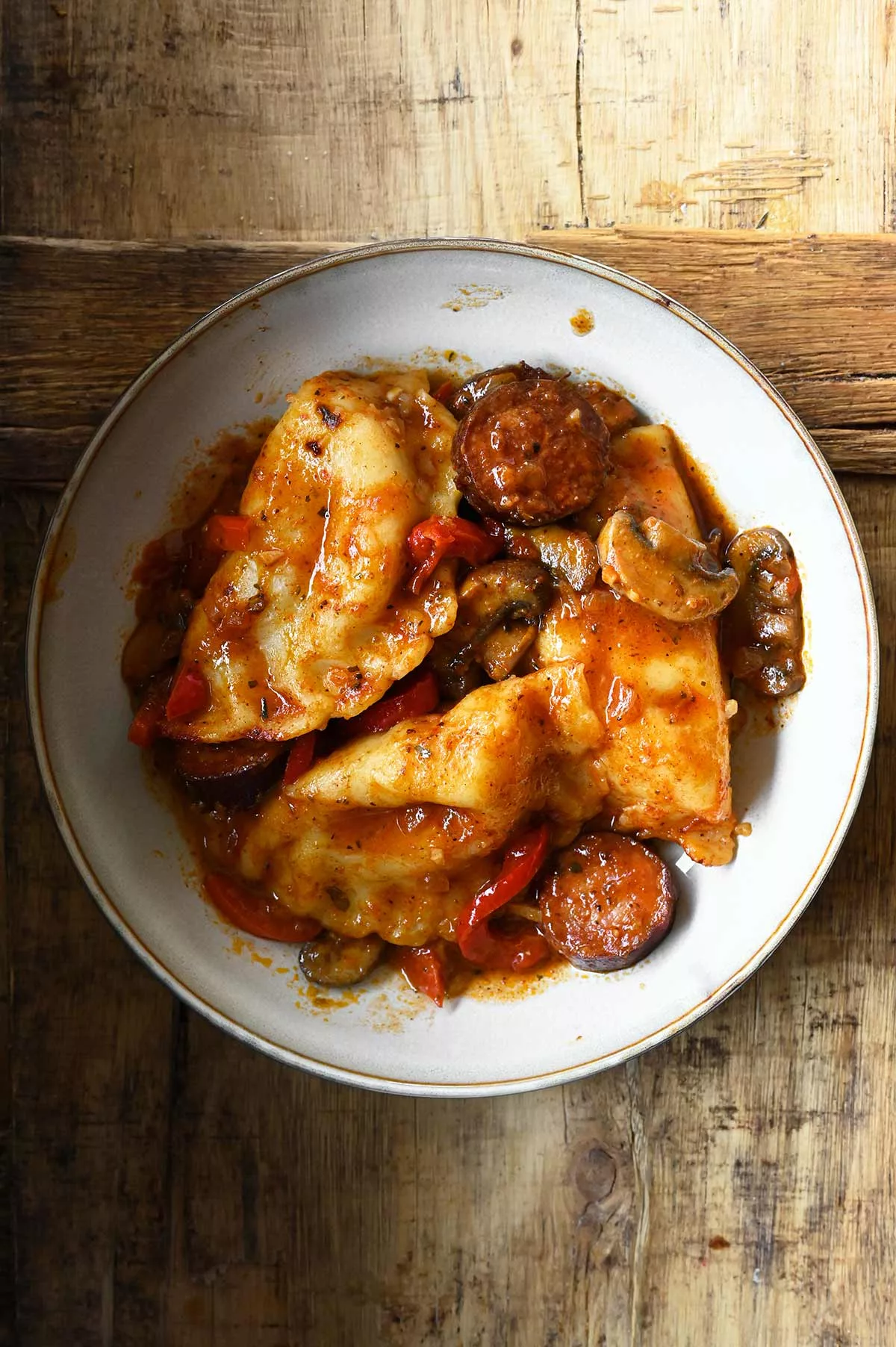 pierogi with kielbasa mushrooms and peppers