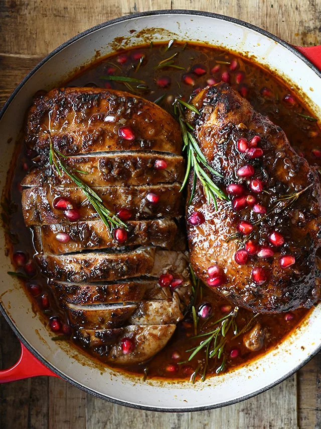 Pomegranate Glazed Turkey Breasts