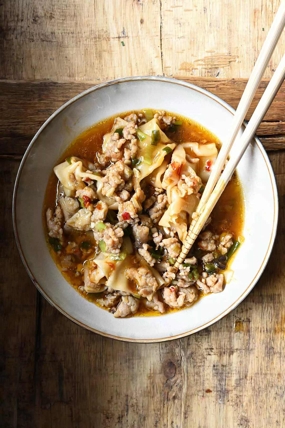 gyoza noodle chicken skillet