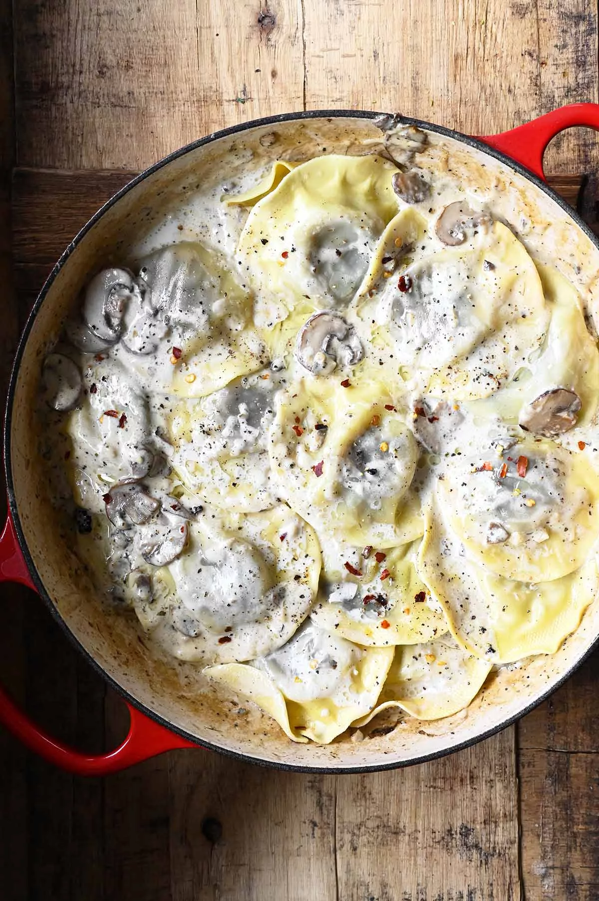 truffle alfredo ravioli