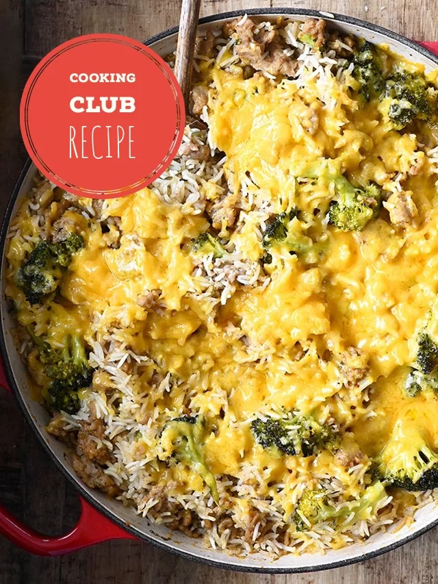 buttery baked rice with ground chicken