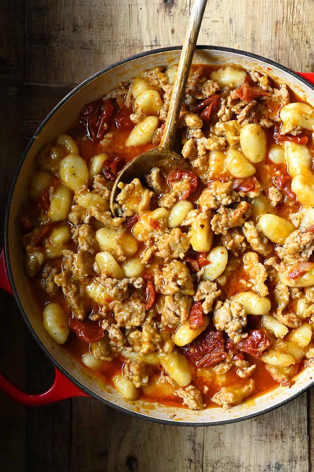 cheesy chicken gnocchi skillet