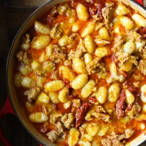 cheesy chicken gnocchi skillet