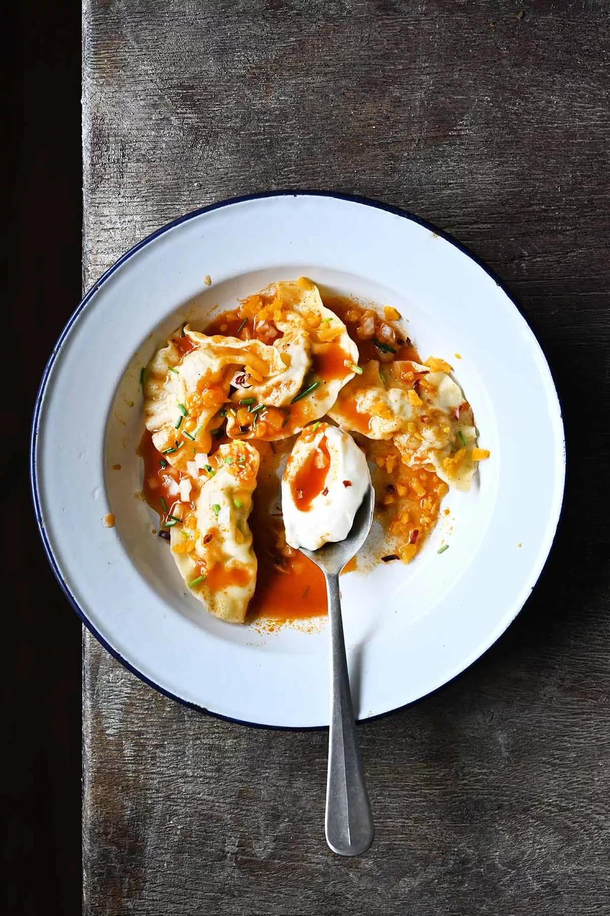 chili con carne-style pierogi