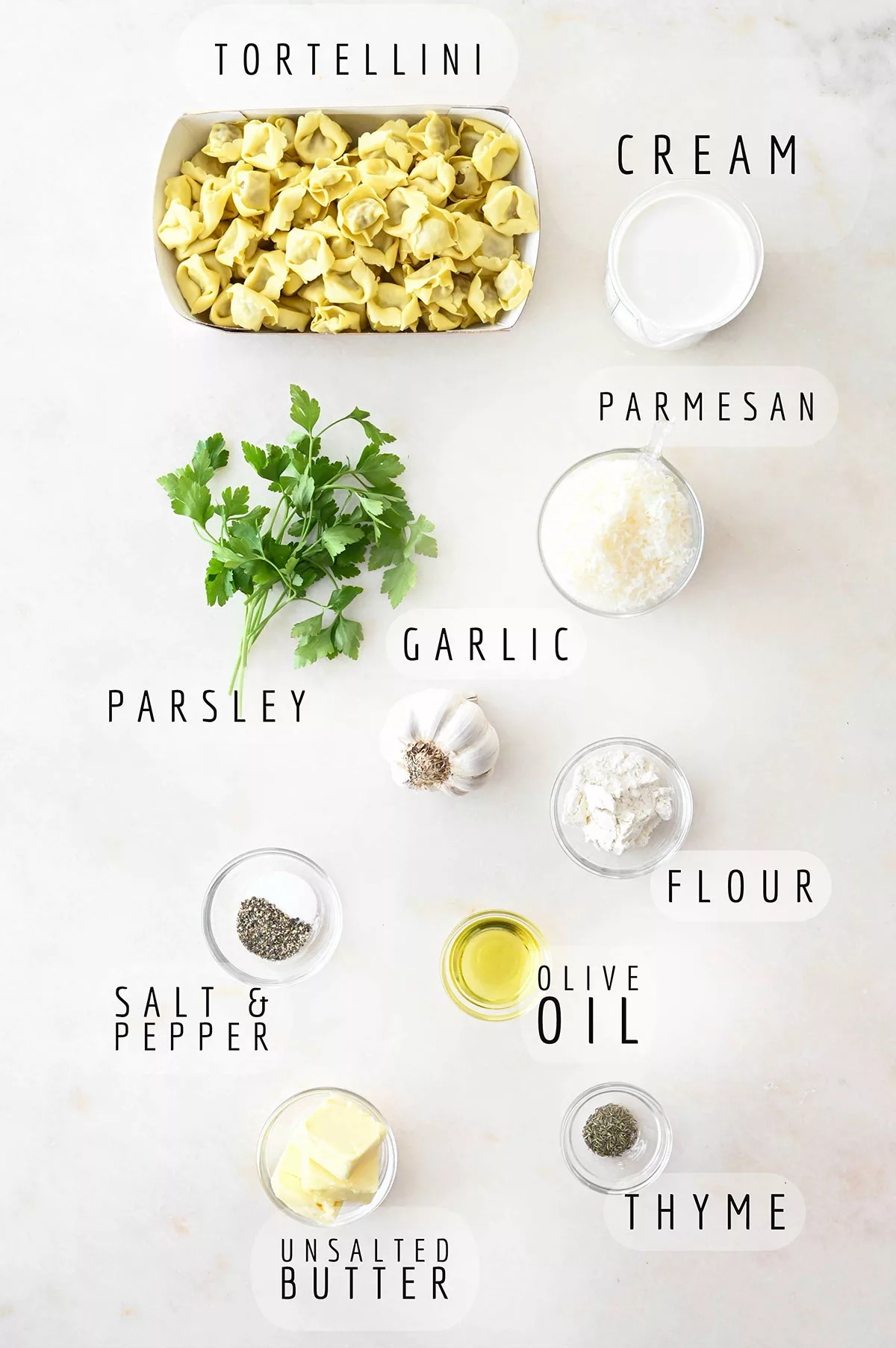 creamy roasted garlic tortellini