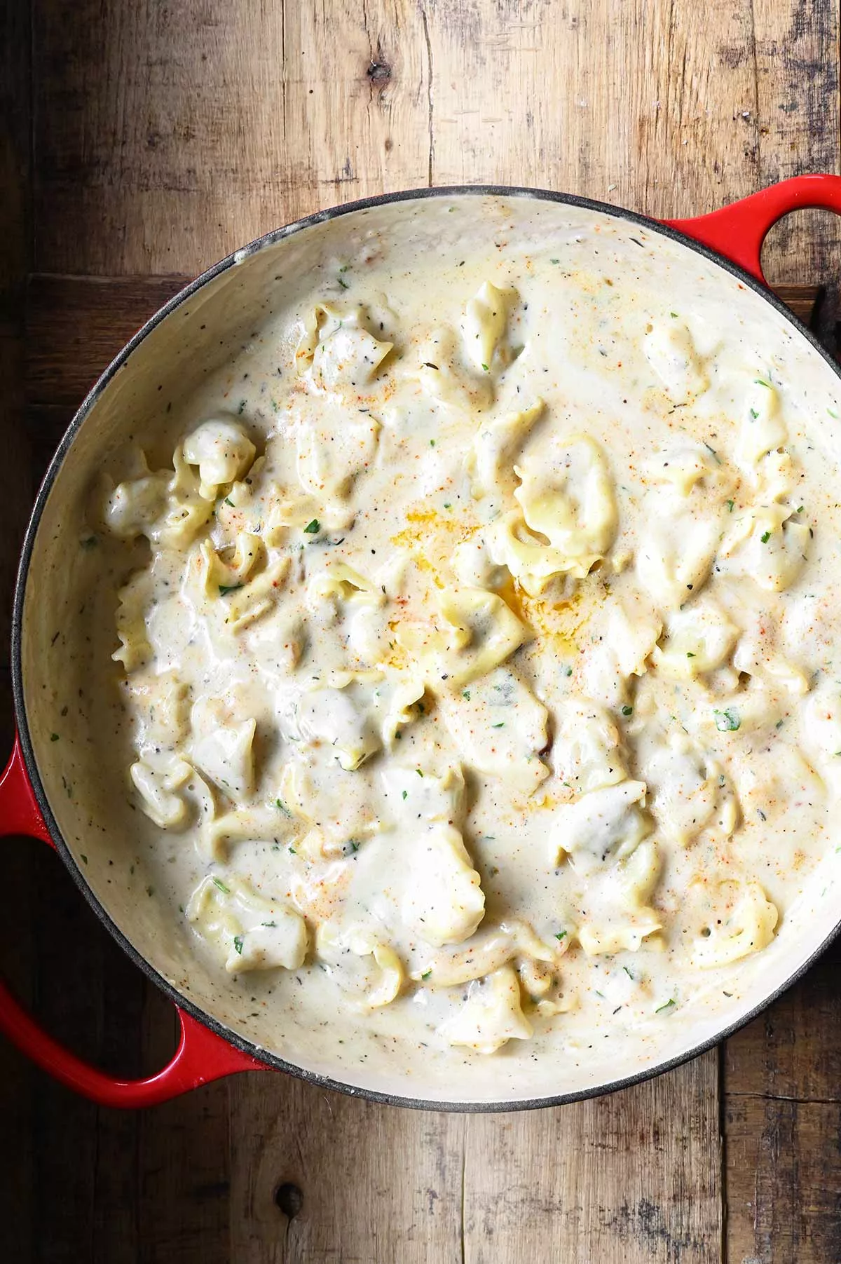 creamy roasted garlic tortellini