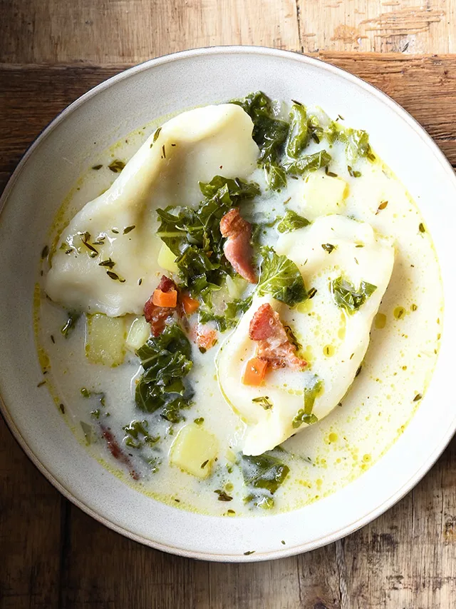 Bacon Pierogi Soup