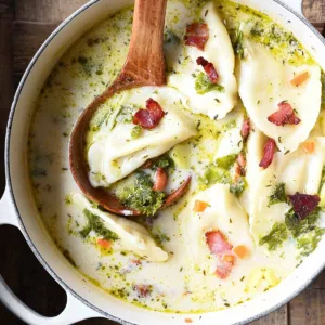 bacon pierogi soup