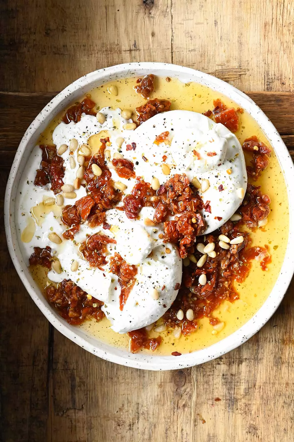 burrata sun dried tomato dip