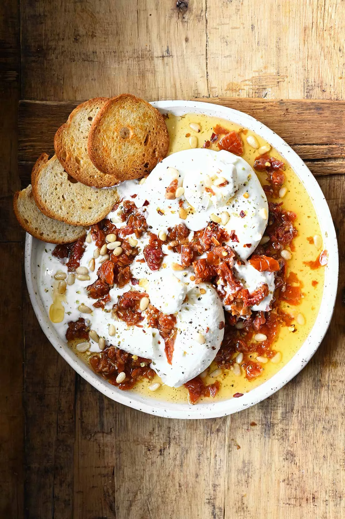 burrata sun dried tomato dip