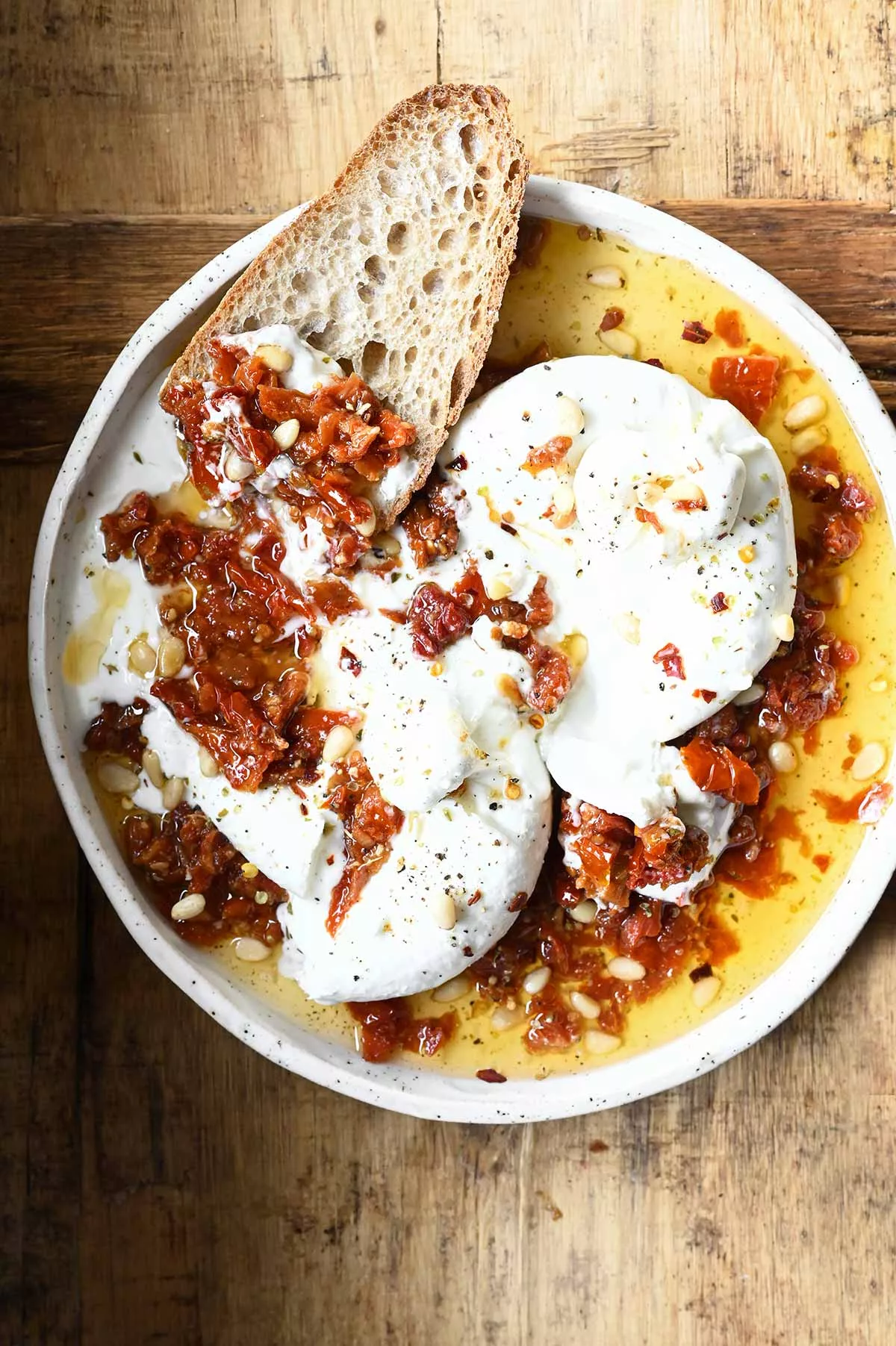 burrata sun dried tomato dip