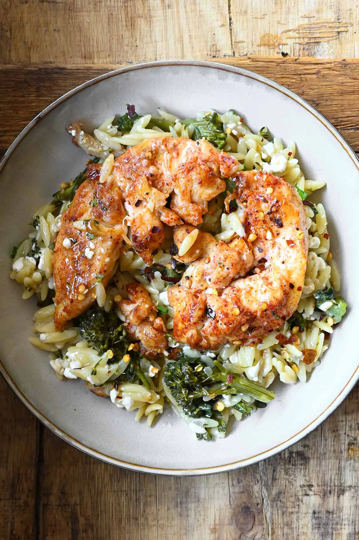 one-pan chicken cottage cheese orzo