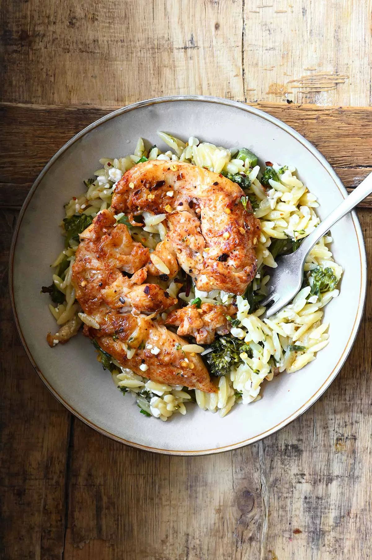 one-pan chicken cottage cheese orzo