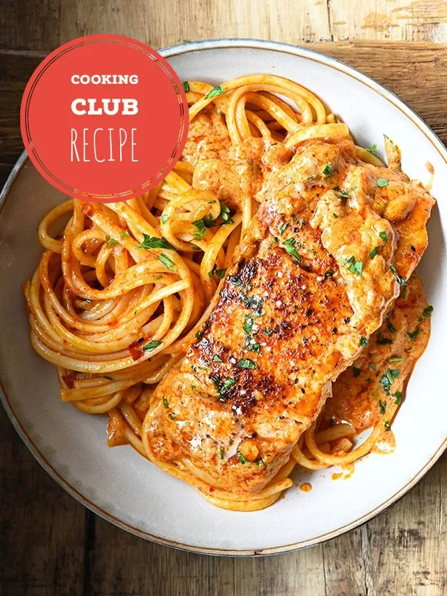 salmon in creamy nduja sauce
