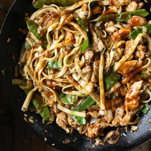 black pepper chicken noodles