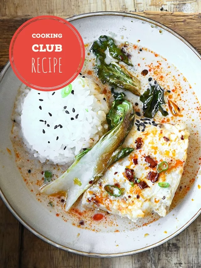 coconut lime poached cod