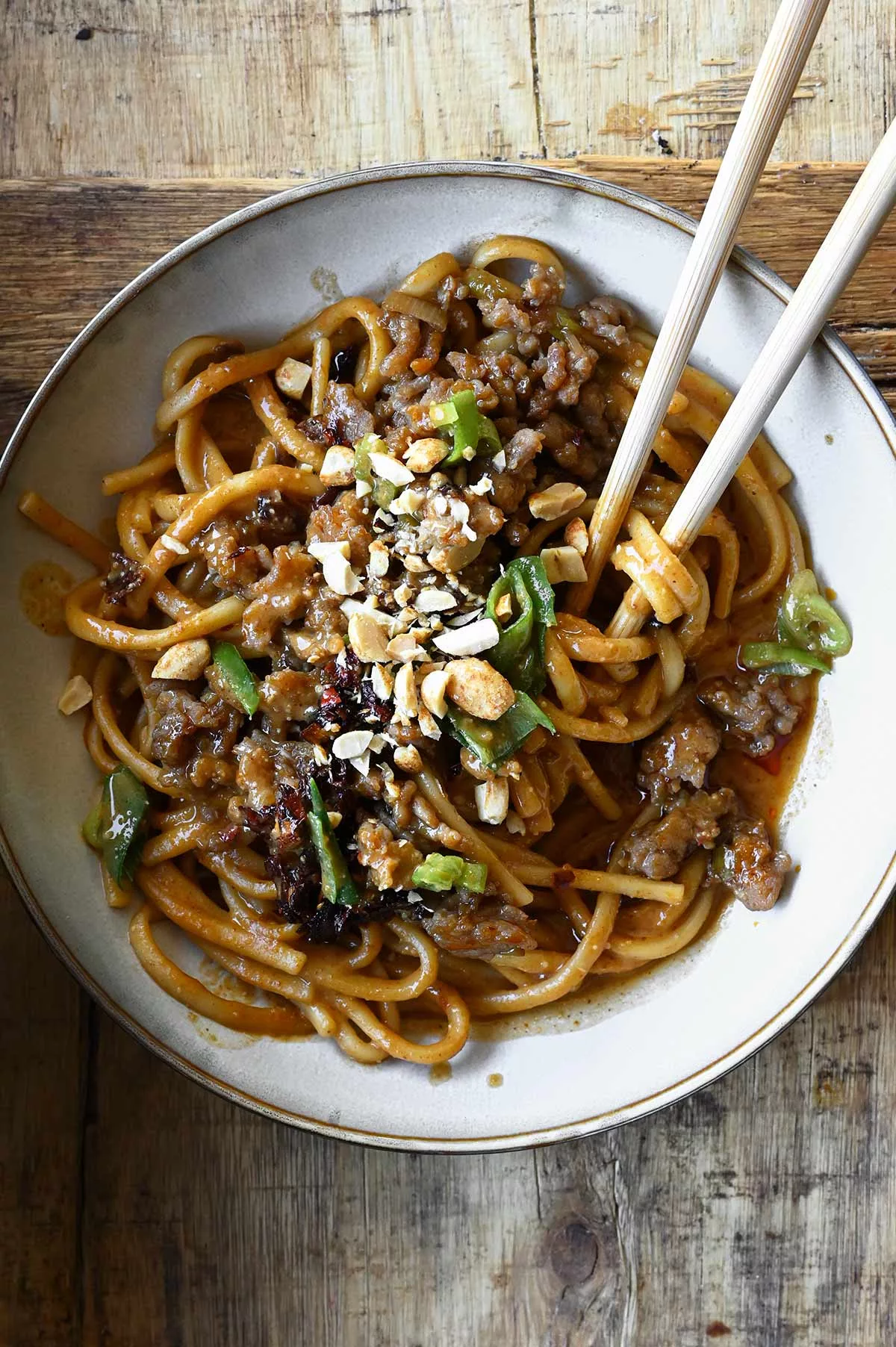 easy chicken dan dan noodles