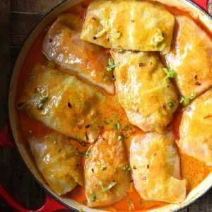 thai coconut curry cabbage rolls