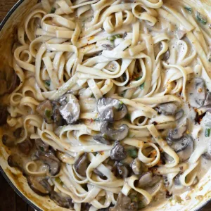 creamy miso mushroom noodles