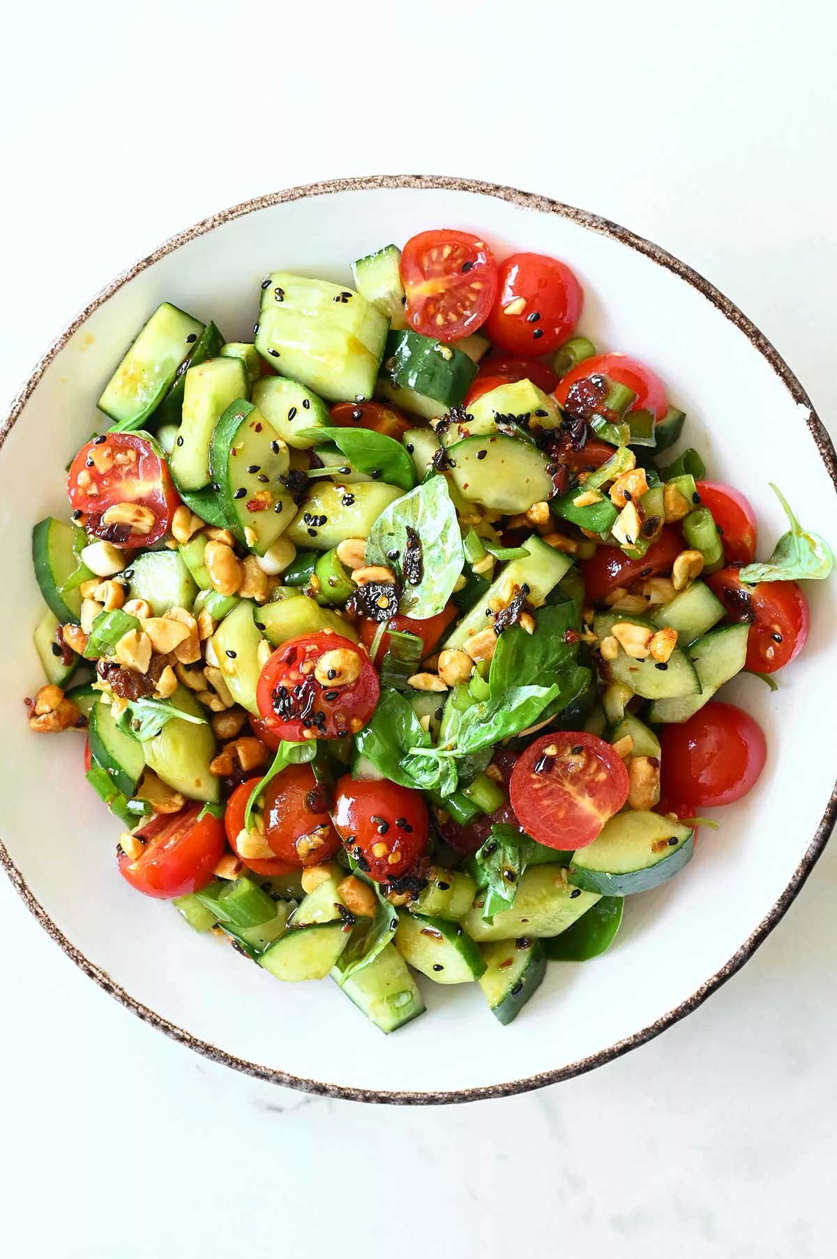crispy dumpling salad