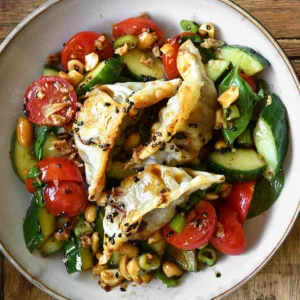 crispy dumpling salad