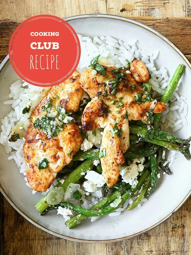 Lemon Basil Chicken Asparagus Bowls