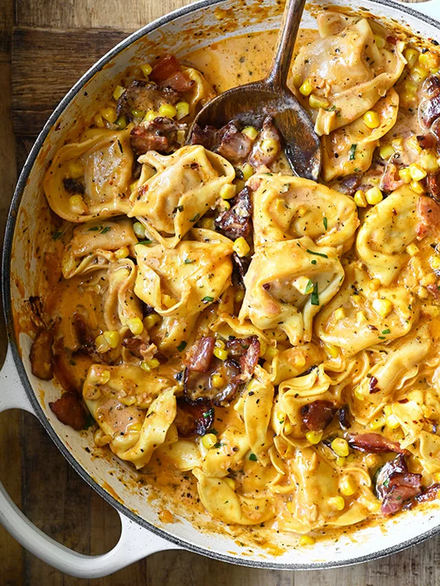 Creamy Bacon Corn Tortellini