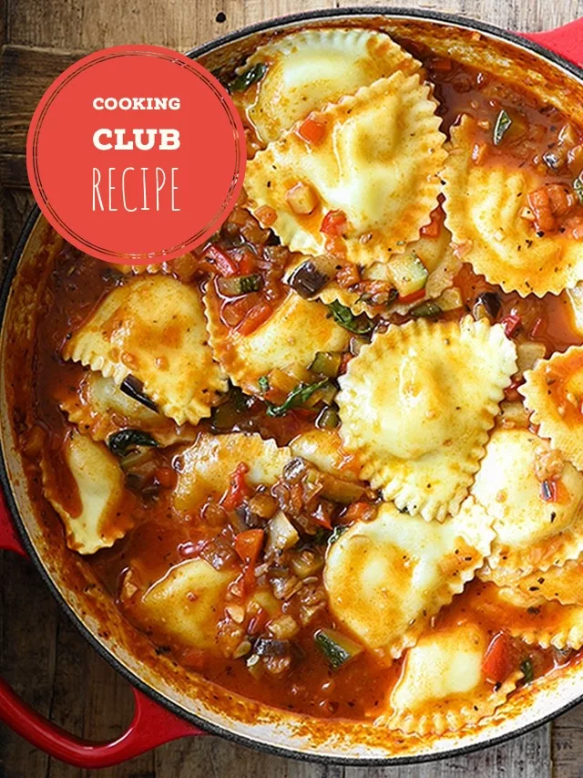 ravioli with ratatouille sauce