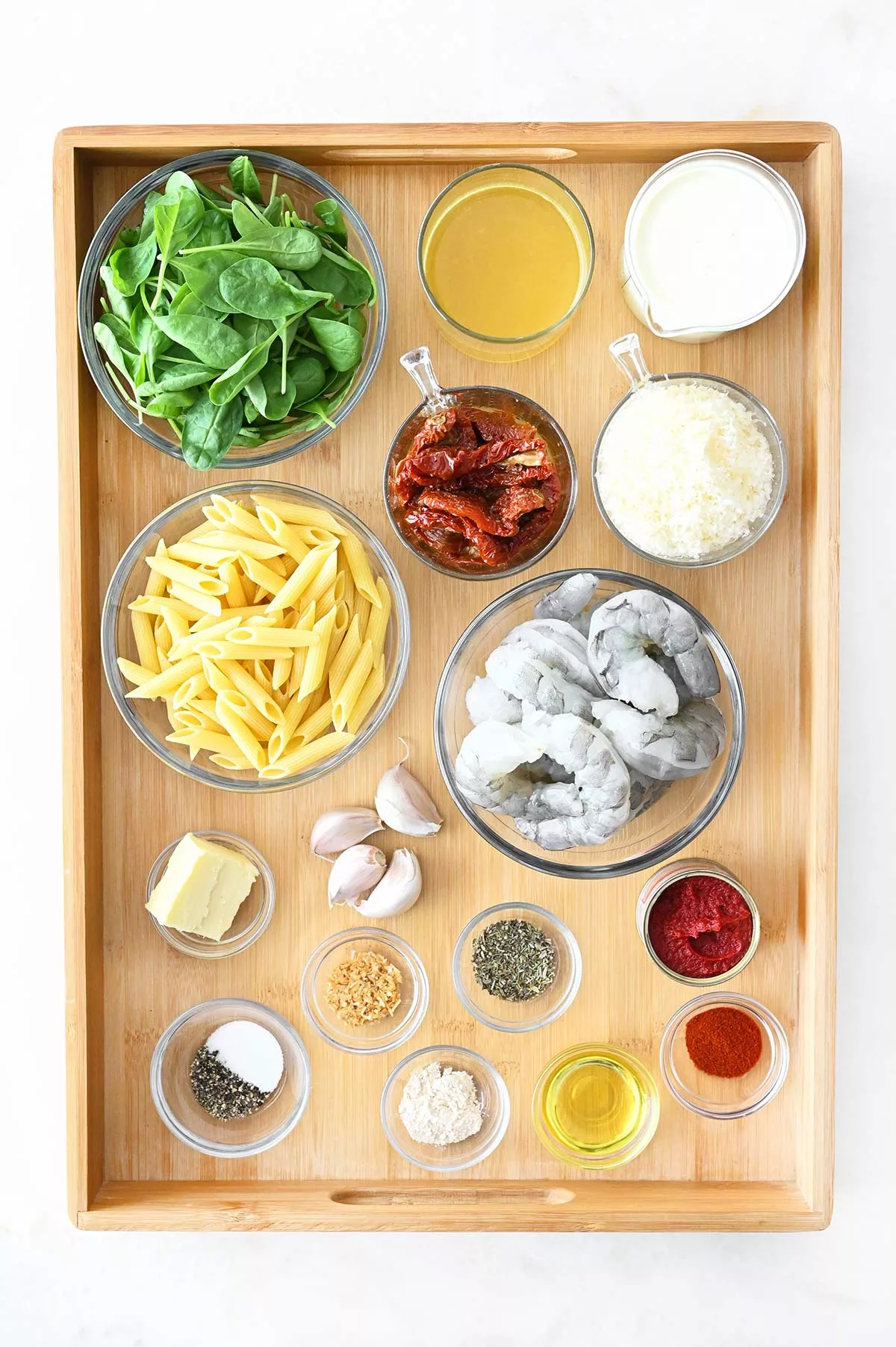 tuscan shrimp pasta ingredients